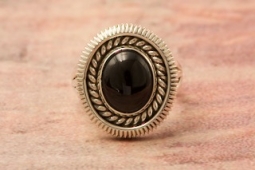 Artie Yellowhorse Genuine Black Onyx Sterling Silver Ring